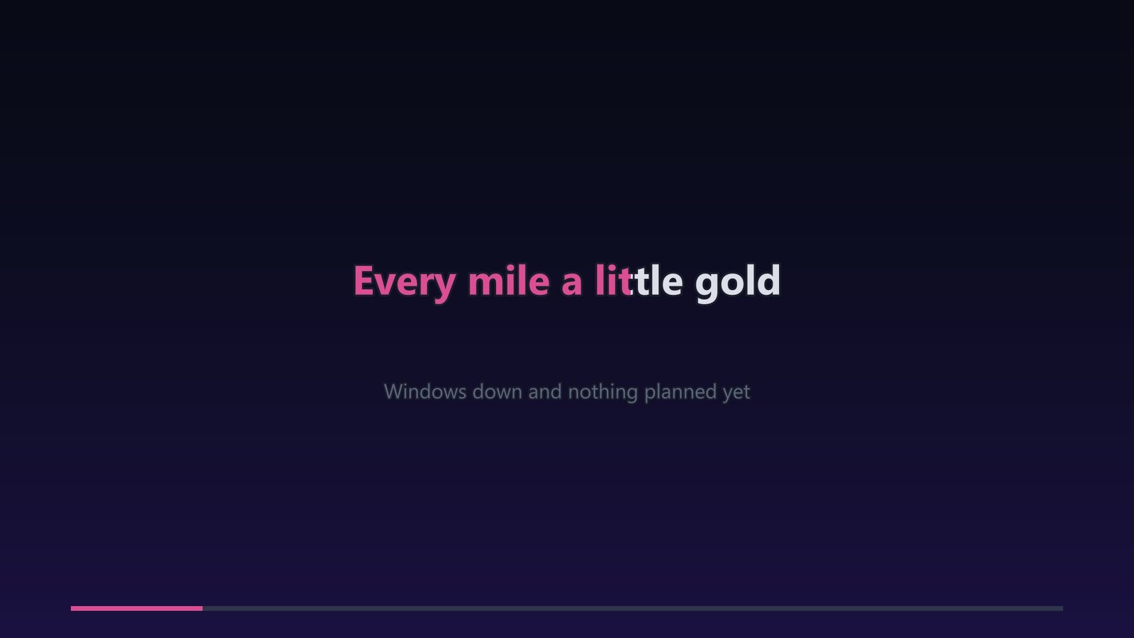 Karaoke frame in the Classic look: the line being sung fills with pink from left to right, the next line waits underneath